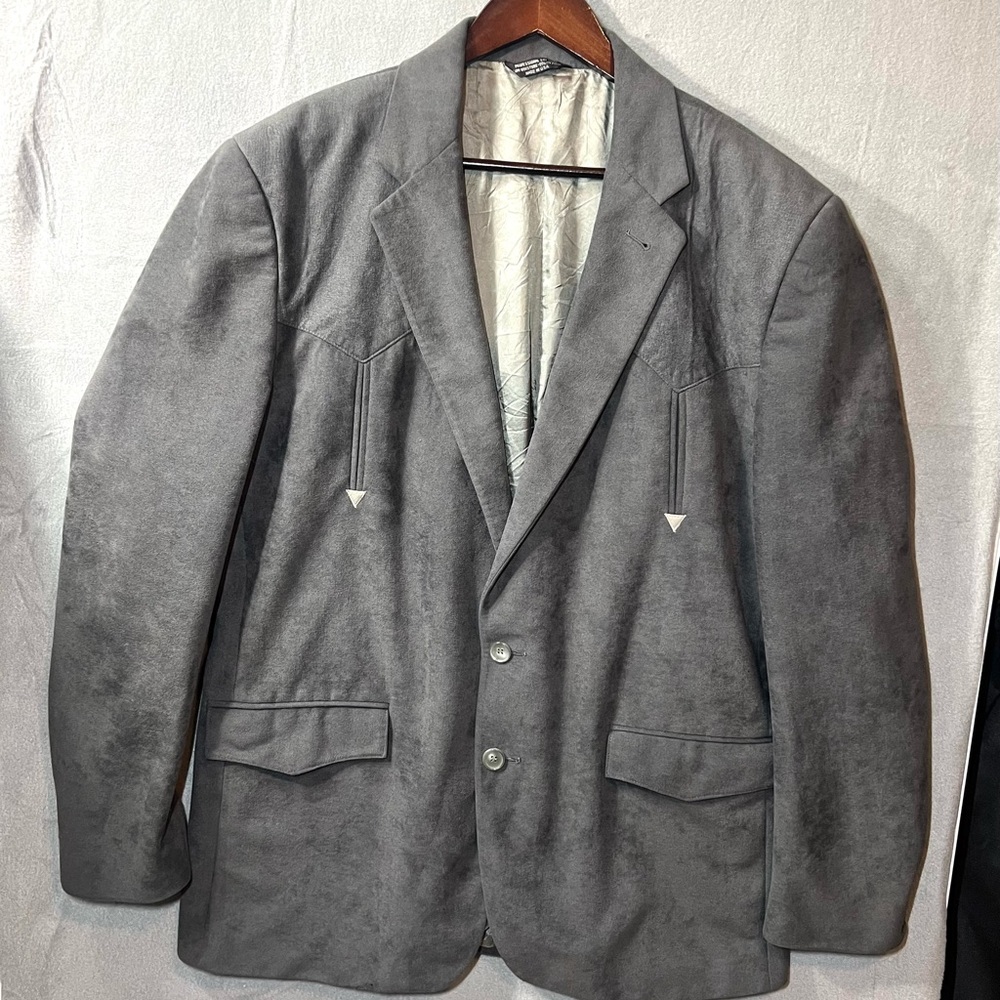 Vintage Mens Gray Silverado Western Sport Coat 1970’s Jacket Made In USA